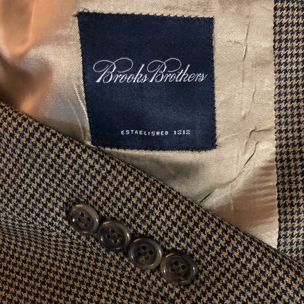 100% Wool Brooks Brothers Houndstooth Blazer 46L